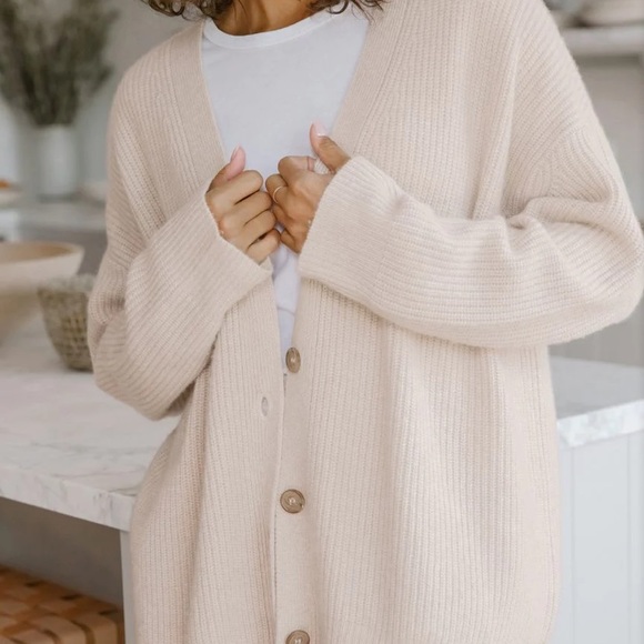 Jenni Kayne Cashmere Cocoon Cardigan Oatmeal XS
